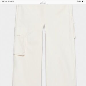 TNA high rise cargo pants in off white